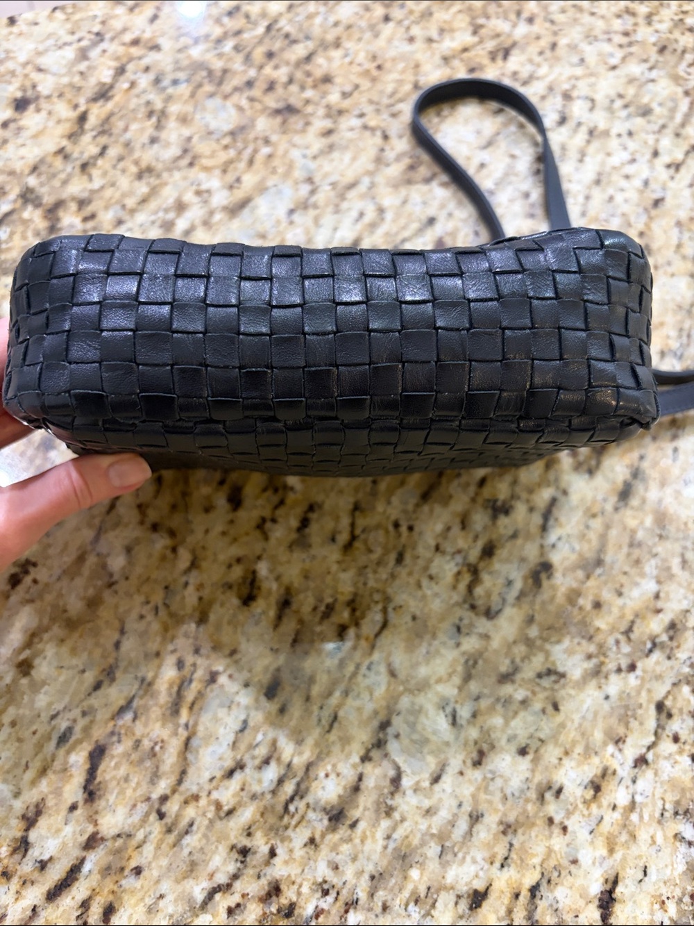 Clare V. Deep Navy Woven Leather Crossbody Bag – Worn Once - Picture 2 of 11